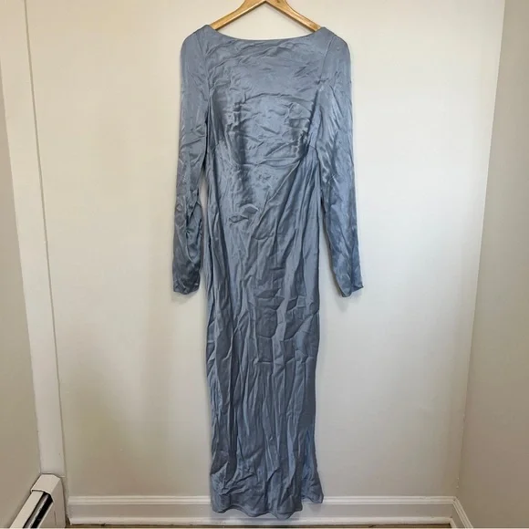 blue dress with nude heels Shona Joy - Oliveria Ruched Maxi Dress